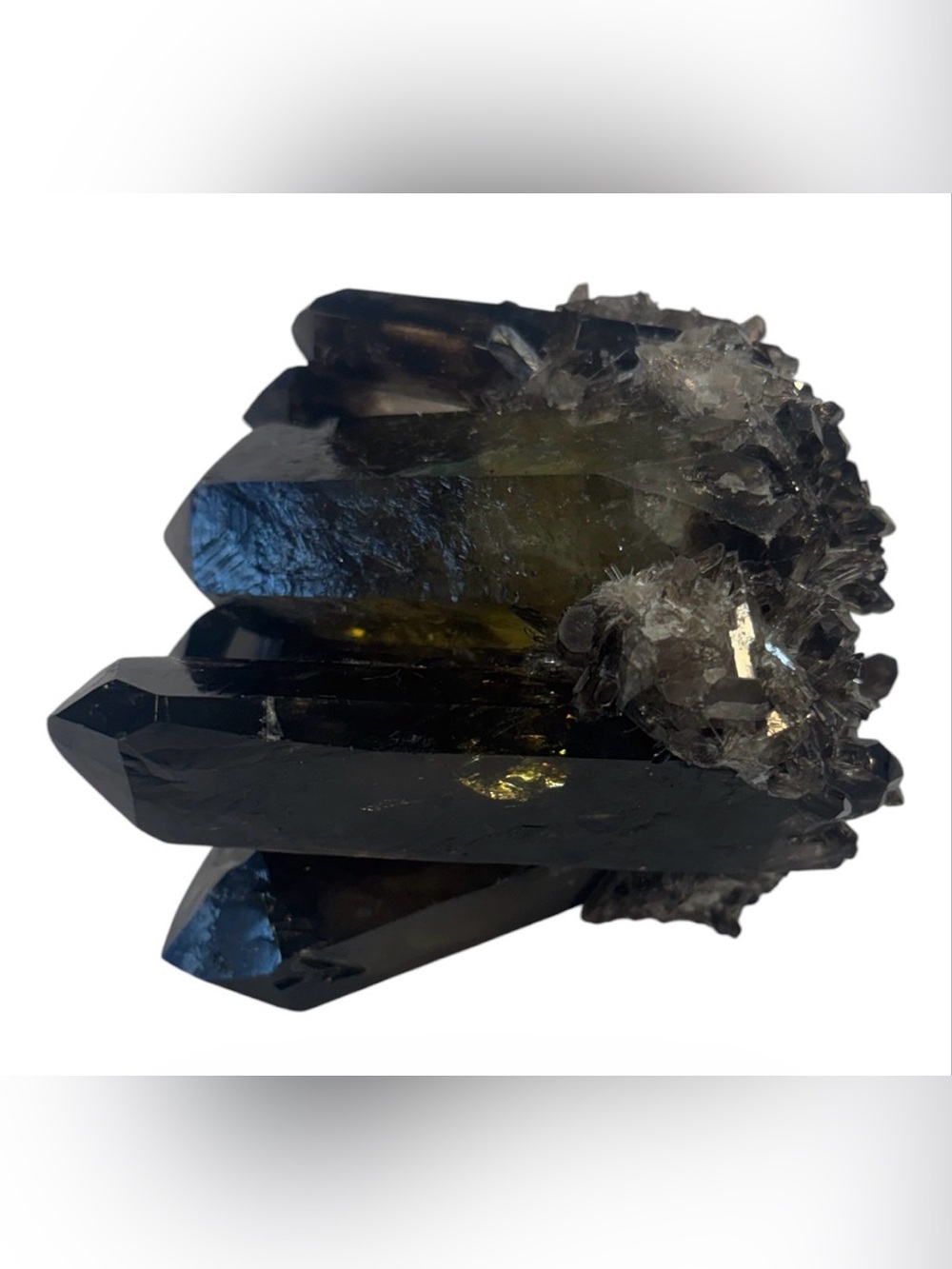 smoky quartz crystal cluster specimen. 3.24” tall - 11.3oz